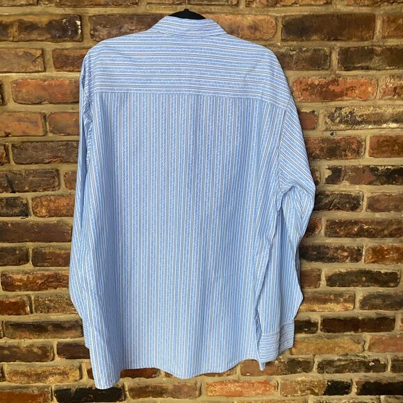 Pronto Uomo Blue Printed Long Sleeve Button Down Shirt Men's Size 2XL Tall - Picture 5 of 5